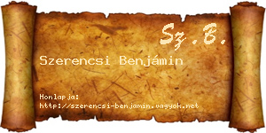 Szerencsi Benjámin névjegykártya