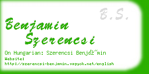 benjamin szerencsi business card